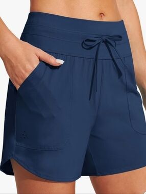 NWT IUGA 5" Quick Dry UPF 50+ Swim Board Shorts With Liner 2XL Blue